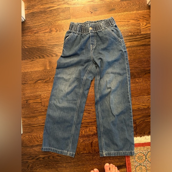 H&M kids girls size 10 wide leg trendy jeans elastic waist - Picture 1 of 6